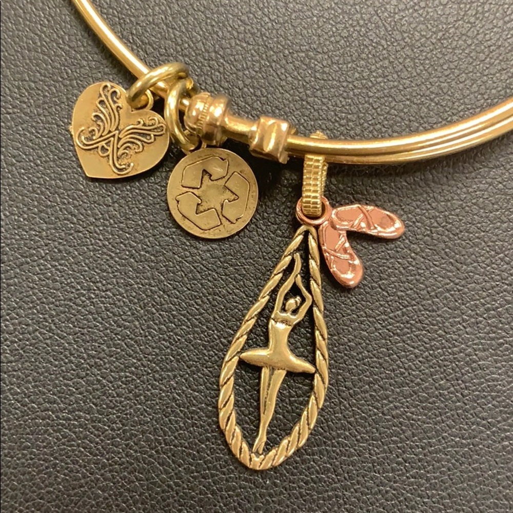 Gold tone recycled stackable Angelica bracelet